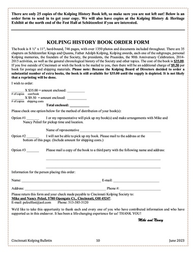 History Book Kolping Cincinnati